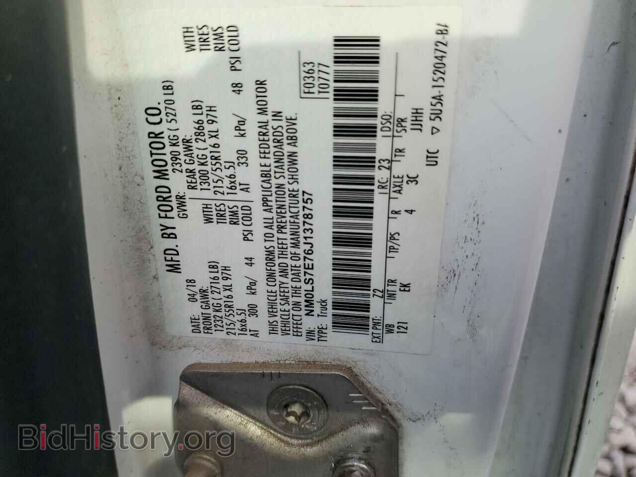 2018 FORD TRANSIT - VIN: NM0LS7E76J1378757 - Photo 13