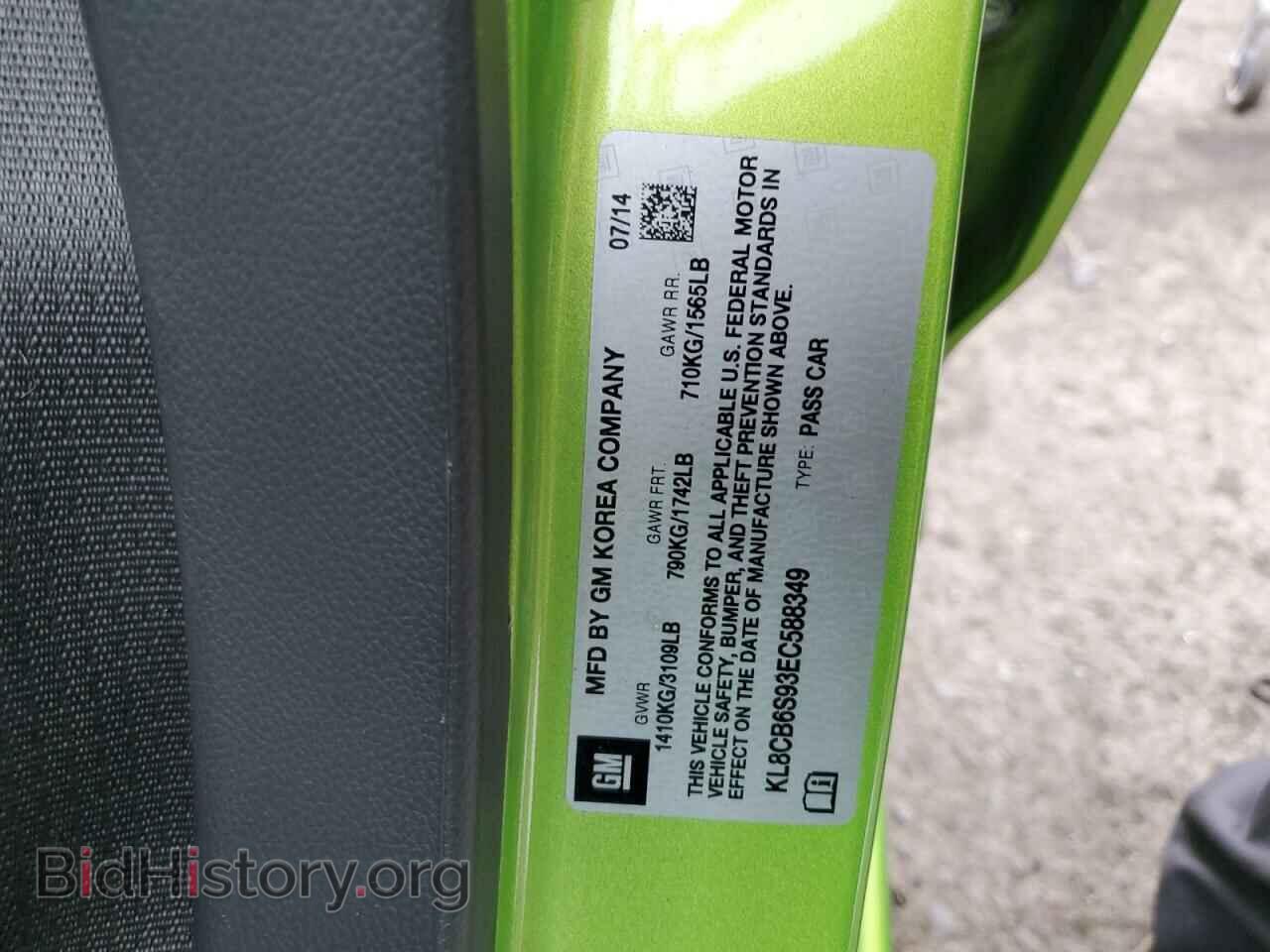2014 CHEVROLET SPARK - VIN: KL8CB6S93EC588349 - Фото 12