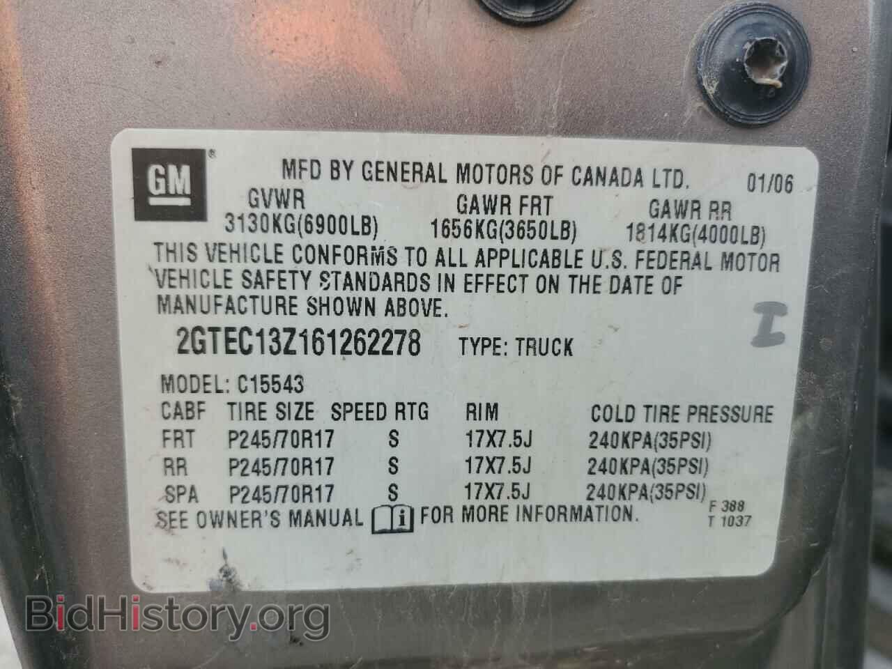 2006 GMC SIERRA - VIN: 2GTEC13Z161262278 - Фото 12