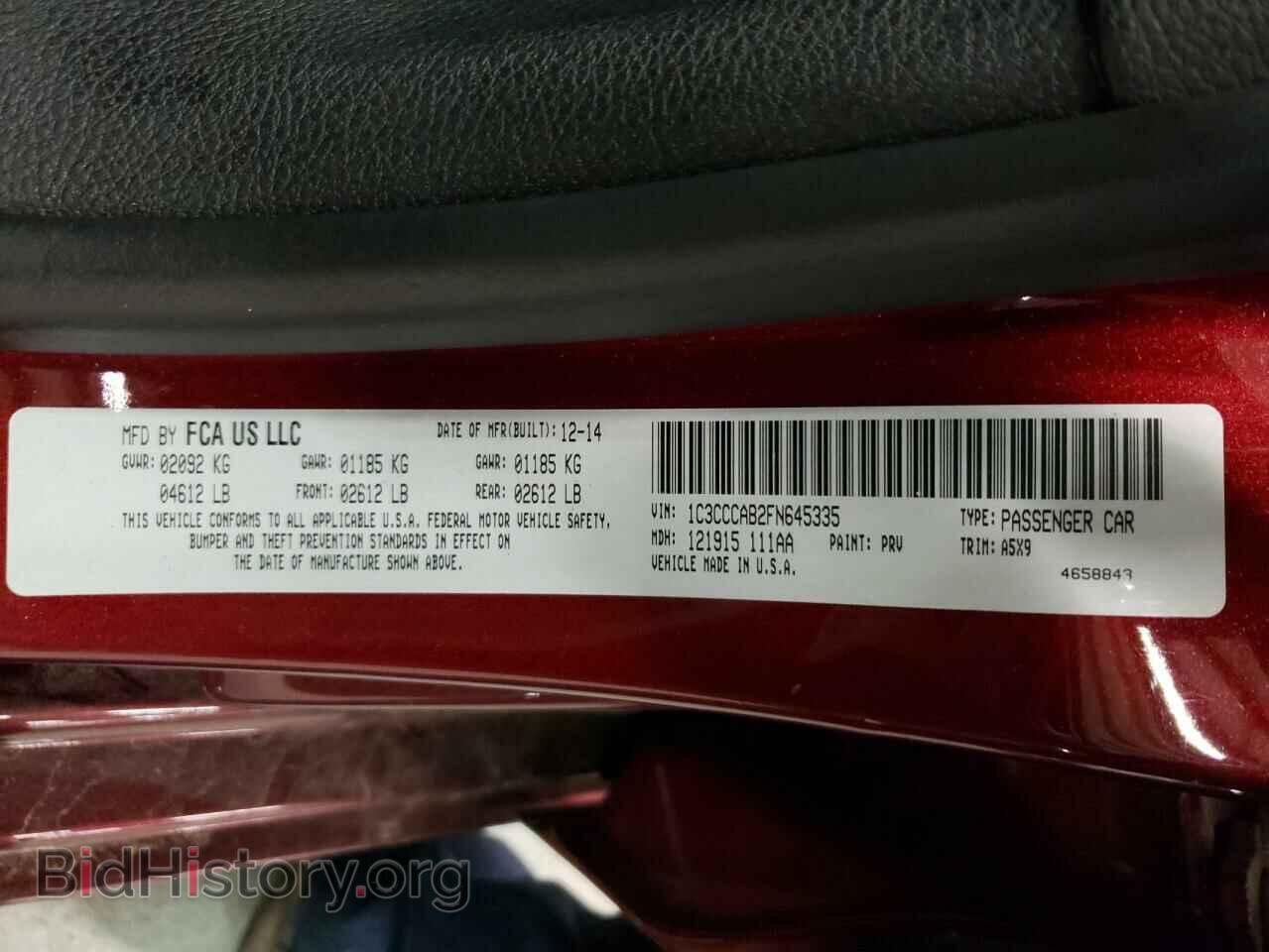 2015 CHRYSLER 200 - VIN: 1C3CCCAB2FN645335 - Фото 12