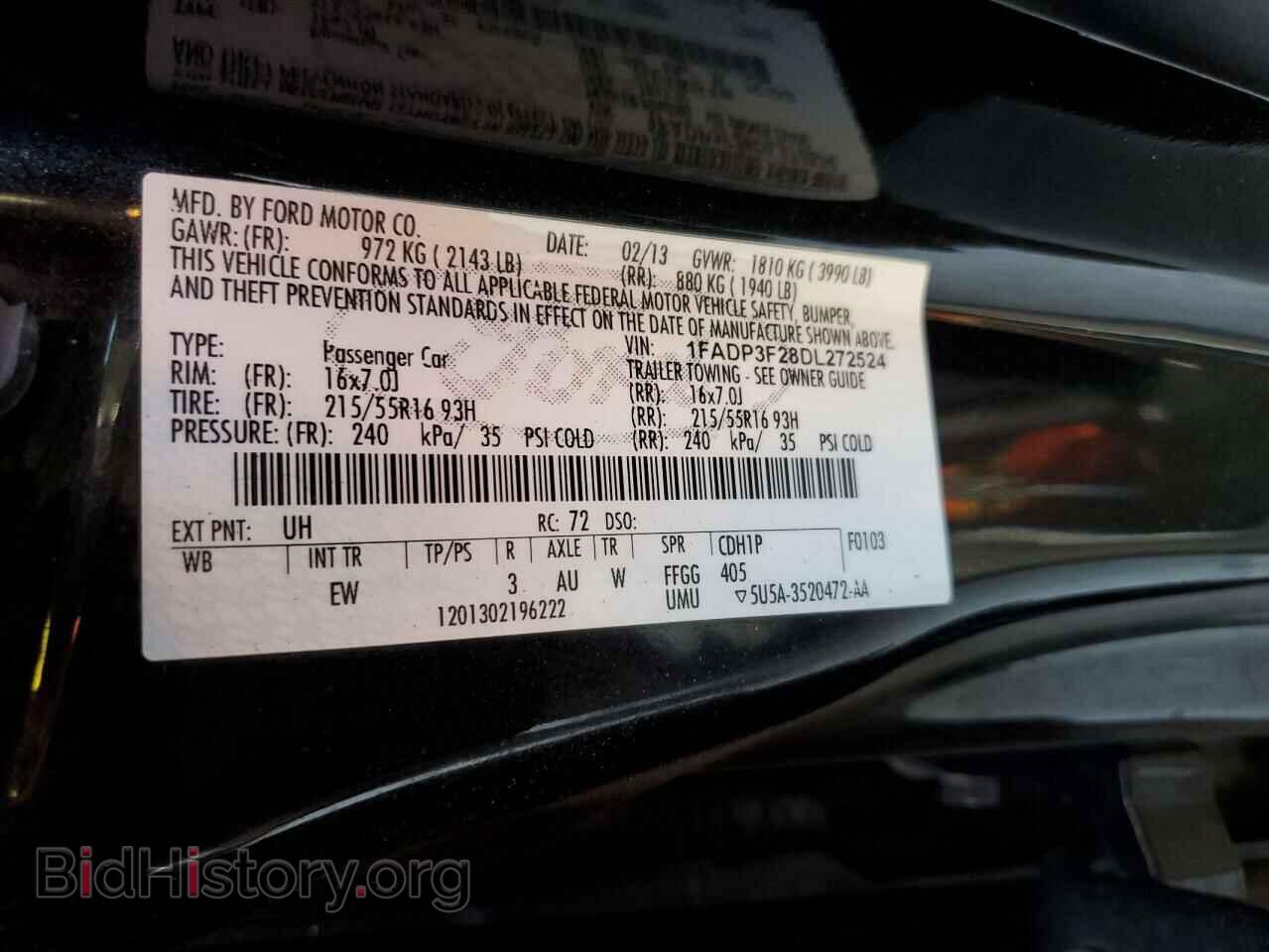 2013 FORD FOCUS - VIN: 1FADP3F28DL272524 - Фото 13