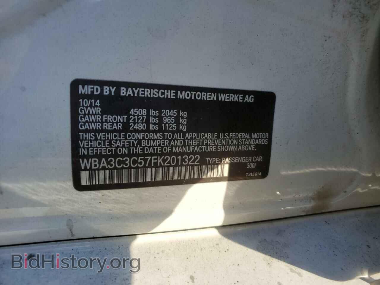 2015 BMW 3 SERIES - VIN: WBA3C3C57FK201322 - Фото 12