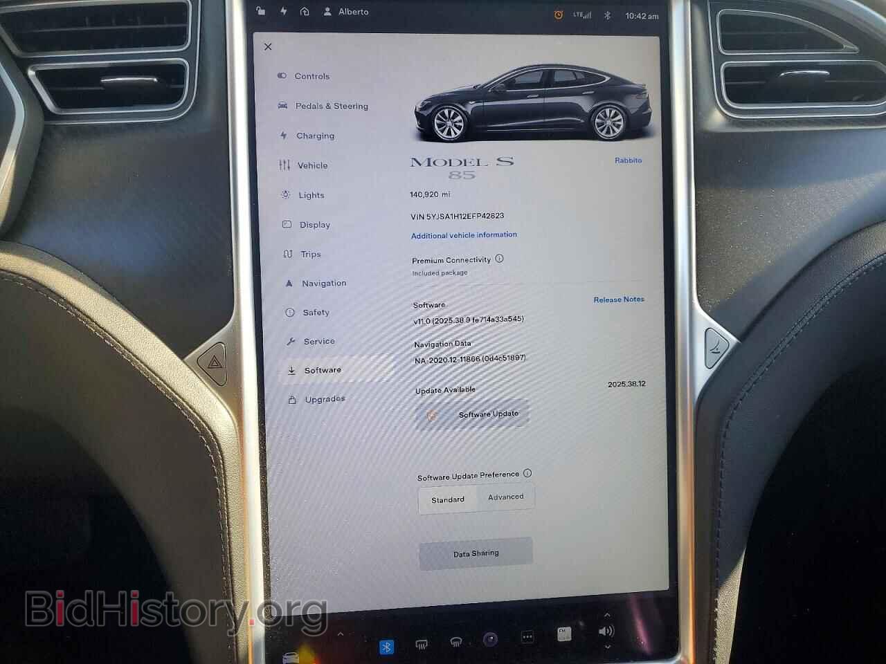 2014 TESLA MODEL S - VIN: 5YJSA1H12EFP42823 - Фото 9