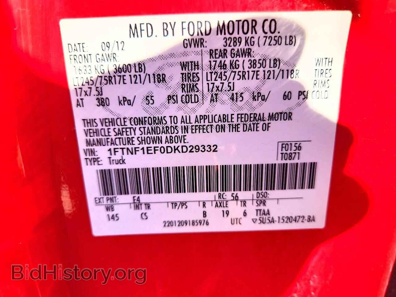 2013 FORD All Models - VIN: 1FTNF1EF0DKD29332 - Photo 12