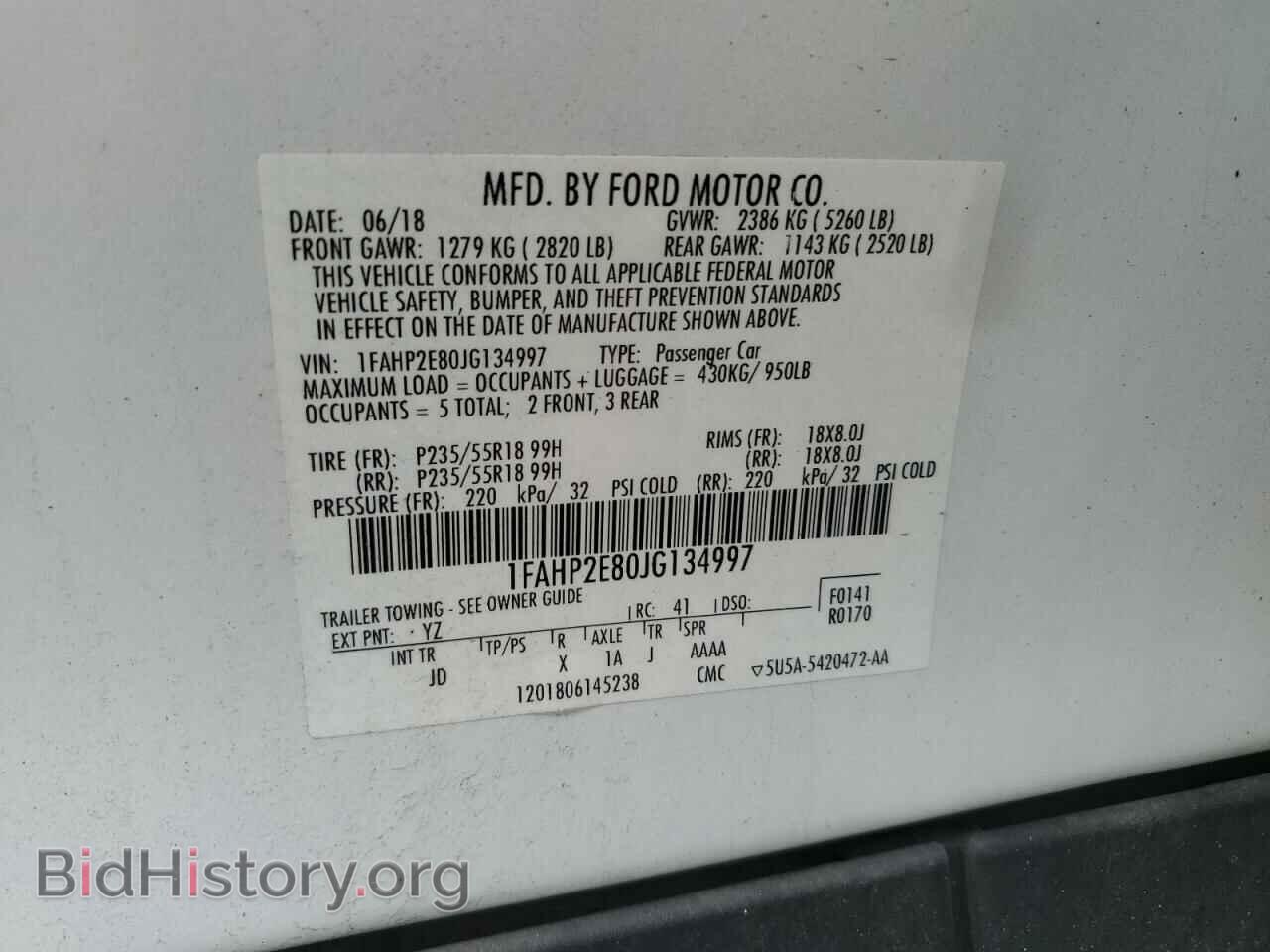 2018 FORD TAURUS - VIN: 1FAHP2E80JG134997 - Фото 12