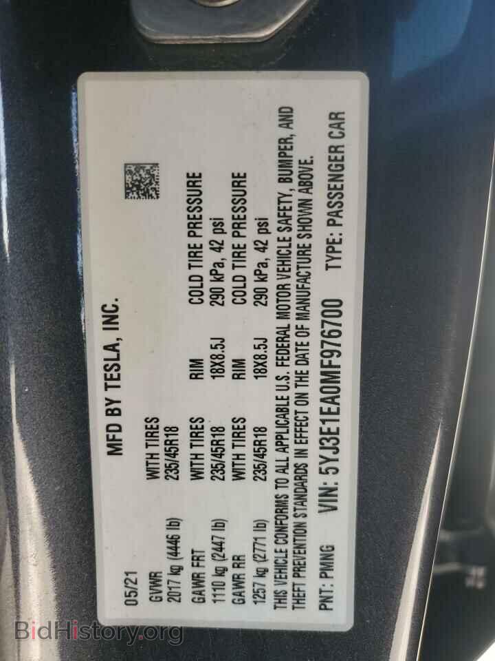 2021 TESLA MODEL 3 - VIN: 5YJ3E1EA0MF976700 - Photo 13