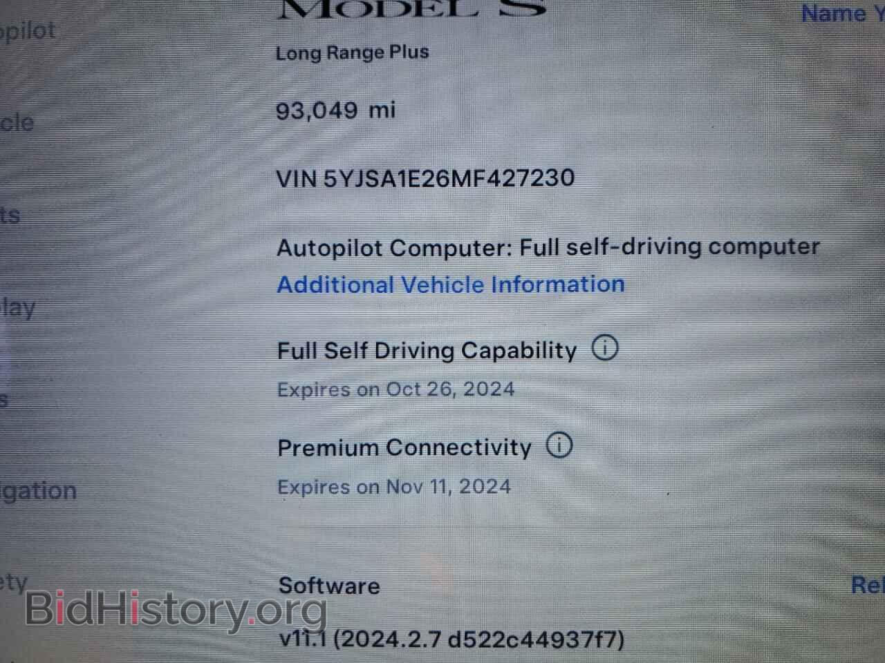 2021 TESLA MODEL S - VIN: 5YJSA1E26MF427230 - Photo 9