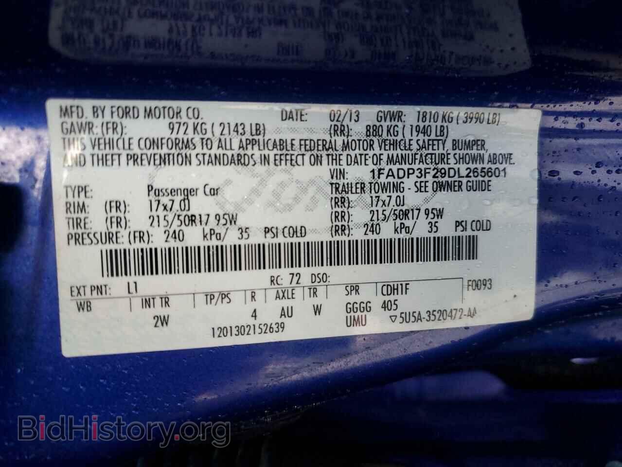2013 FORD FOCUS - VIN: 1FADP3F29DL265601 - Фото 13