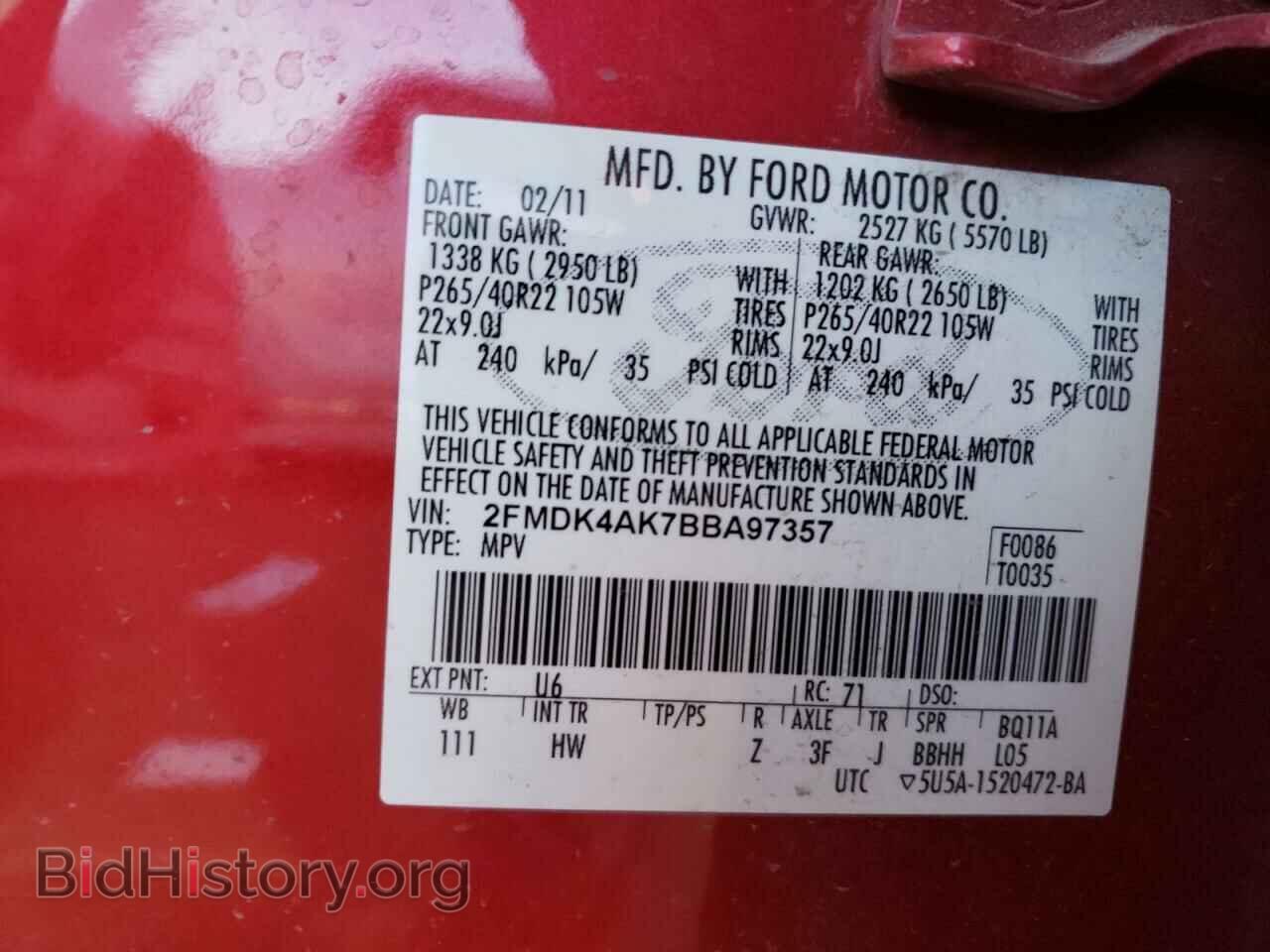 2011 FORD EDGE - VIN: 2FMDK4AK7BBA97357 - Photo 13
