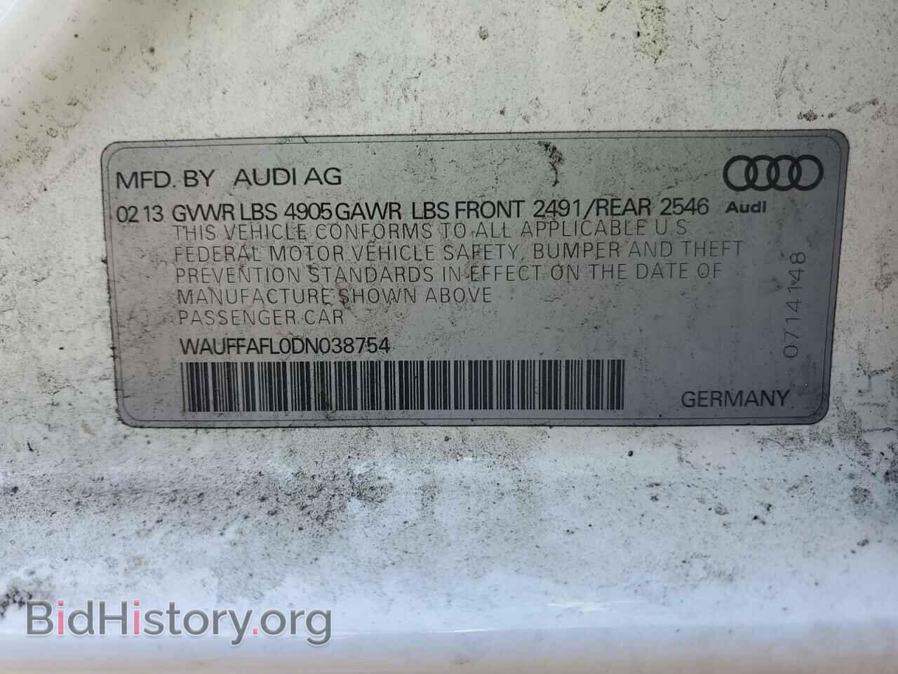 2013 AUDI A4 - VIN: WAUFFAFL0DN038754 - Фото 12