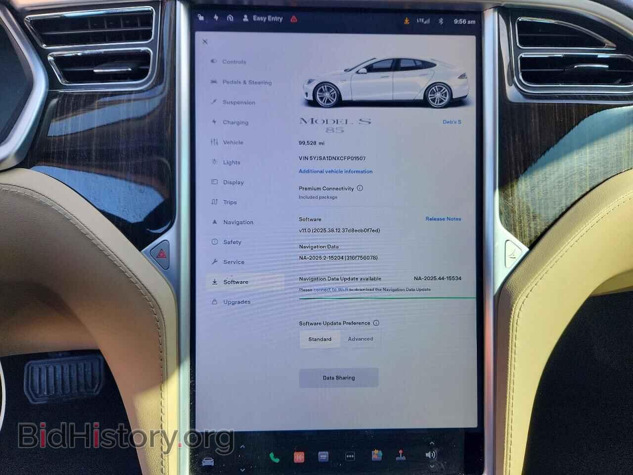 2012 TESLA MODEL S - VIN: 5YJSA1DNXCFP01507 - Photo 9