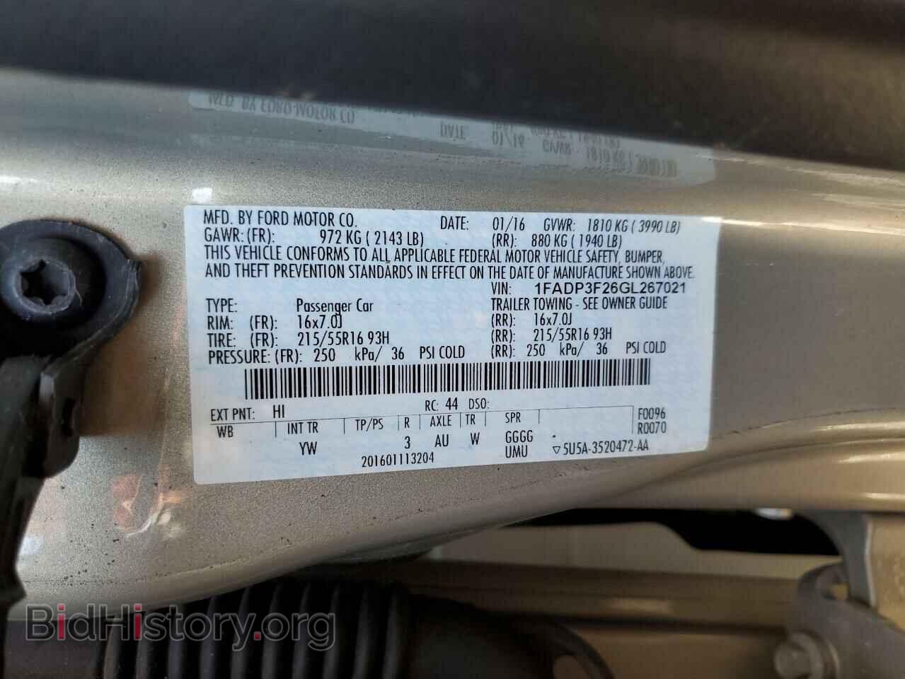2016 FORD FOCUS - VIN: 1FADP3F26GL267021 - Фото 12