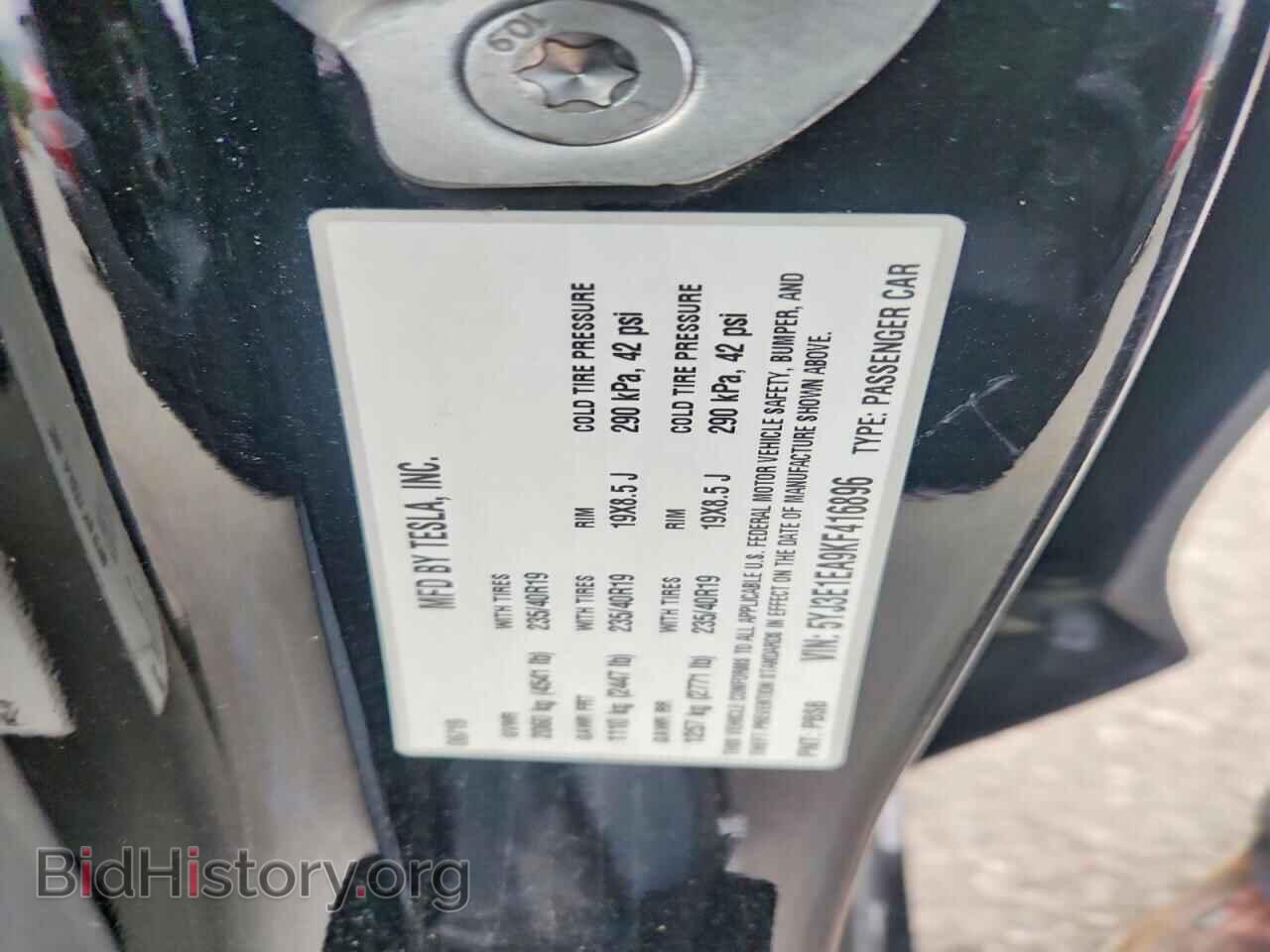 2019 TESLA MODEL 3 - VIN: 5YJ3E1EA9KF416896 - Photo 12