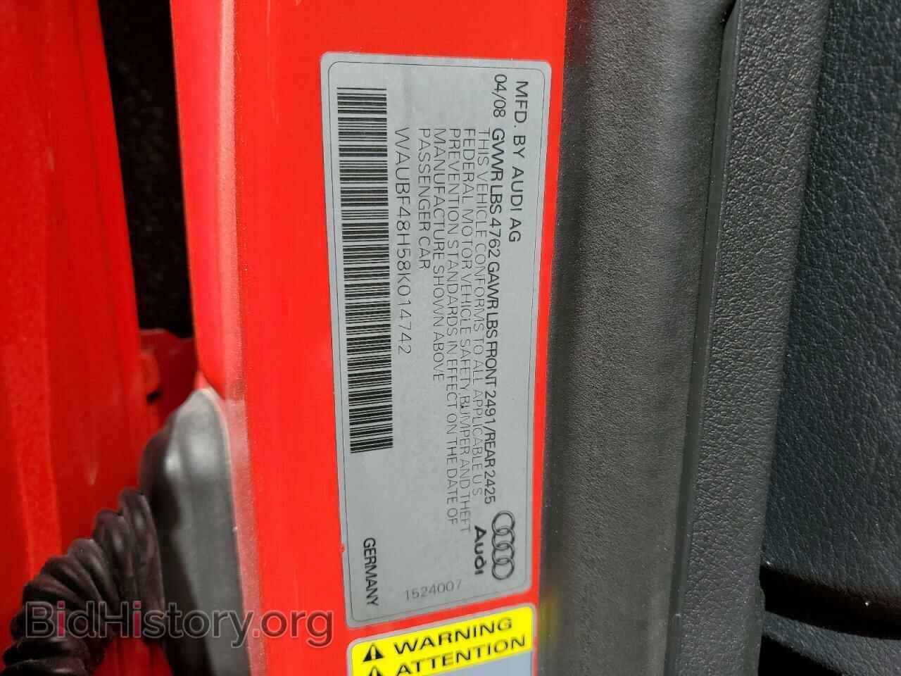 2008 AUDI A4 - VIN: WAUBF48H58K014742 - Фото 13