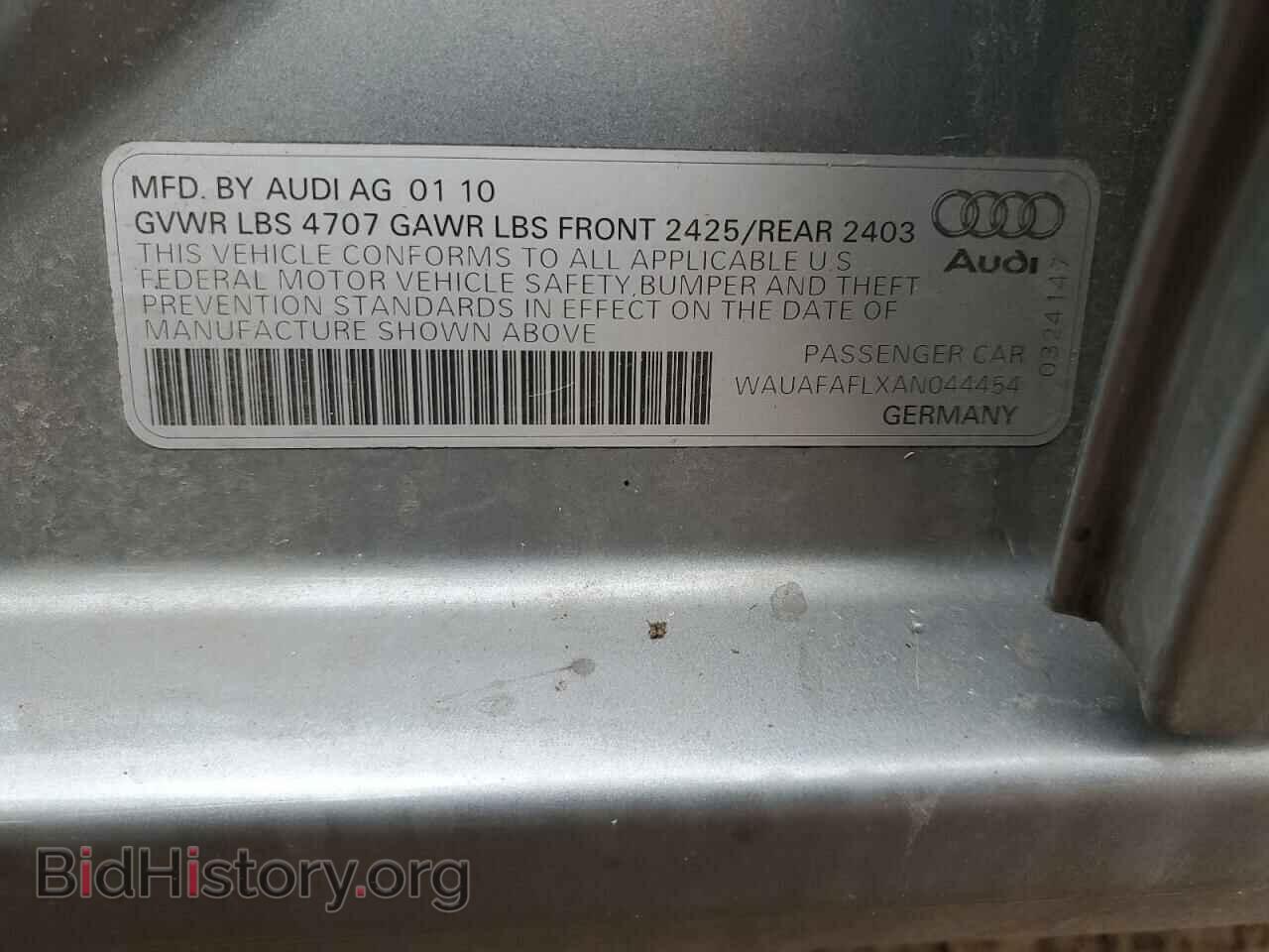 2010 AUDI A4 - VIN: WAUAFAFLXAN044454 - Фото 12