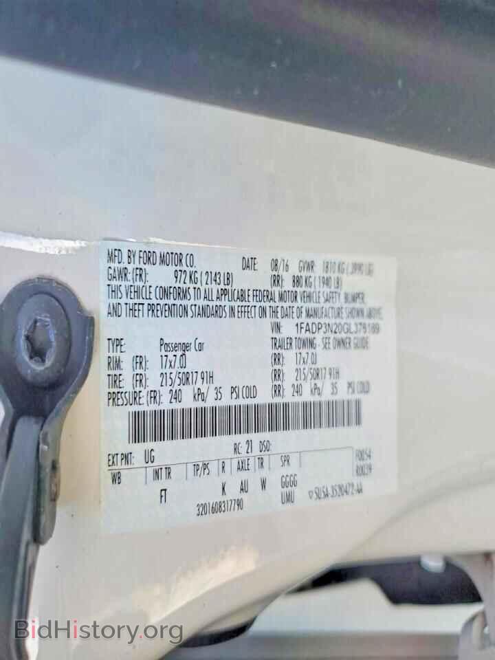 2016 FORD FOCUS - VIN: 1FADP3N20GL376169 - Фото 12