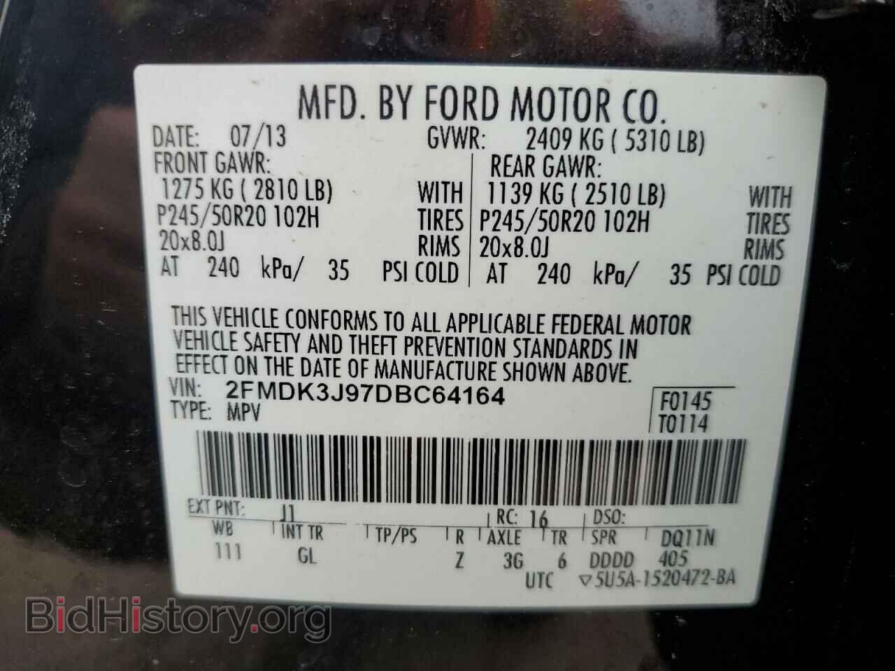2013 FORD ESCAPE - VIN: 2FMDK3J97DBC64164 - Photo 12