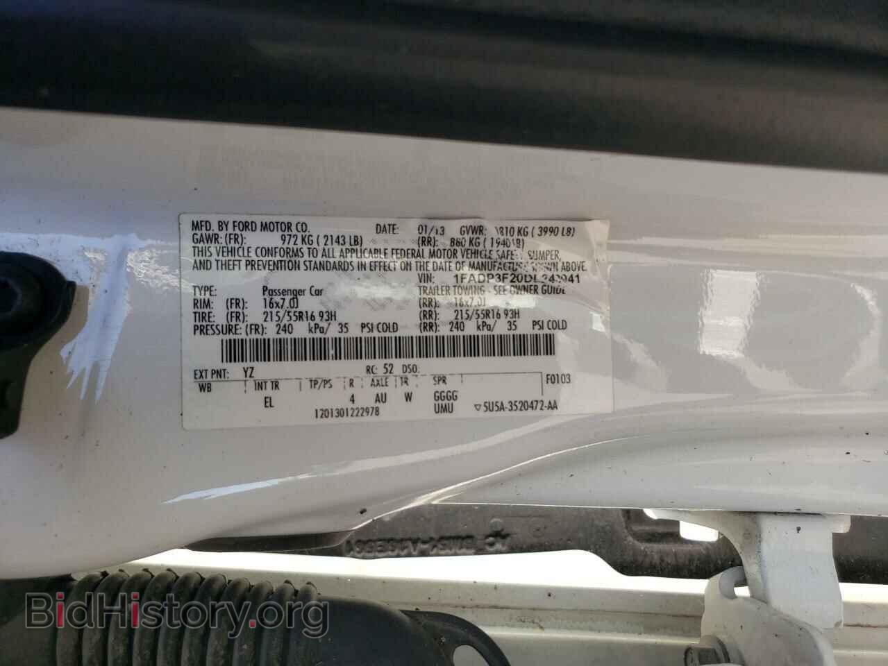 2013 FORD FOCUS - VIN: 1FADP3F20DL243941 - Фото 12