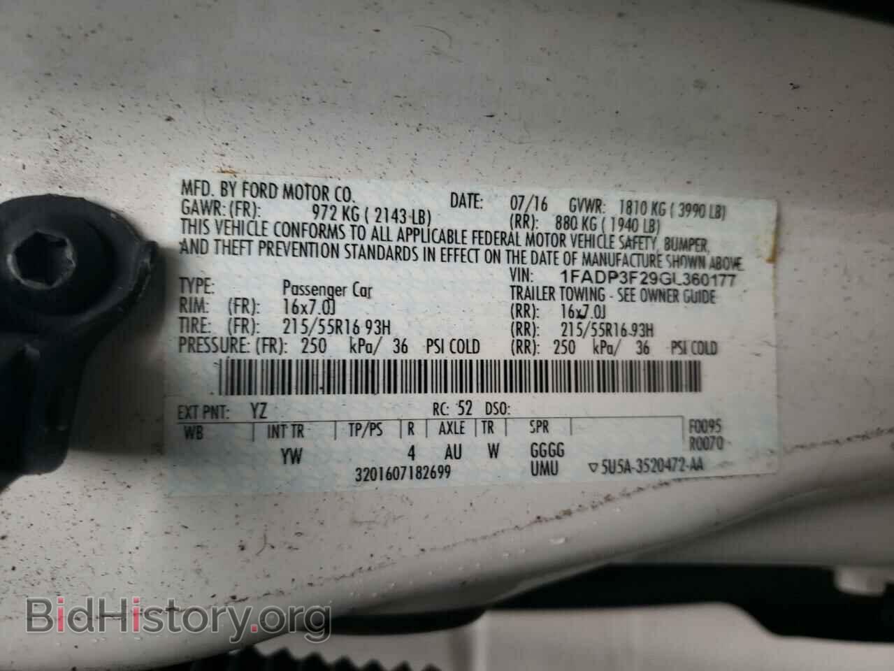 2016 FORD FOCUS - VIN: 1FADP3F29GL360177 - Фото 12