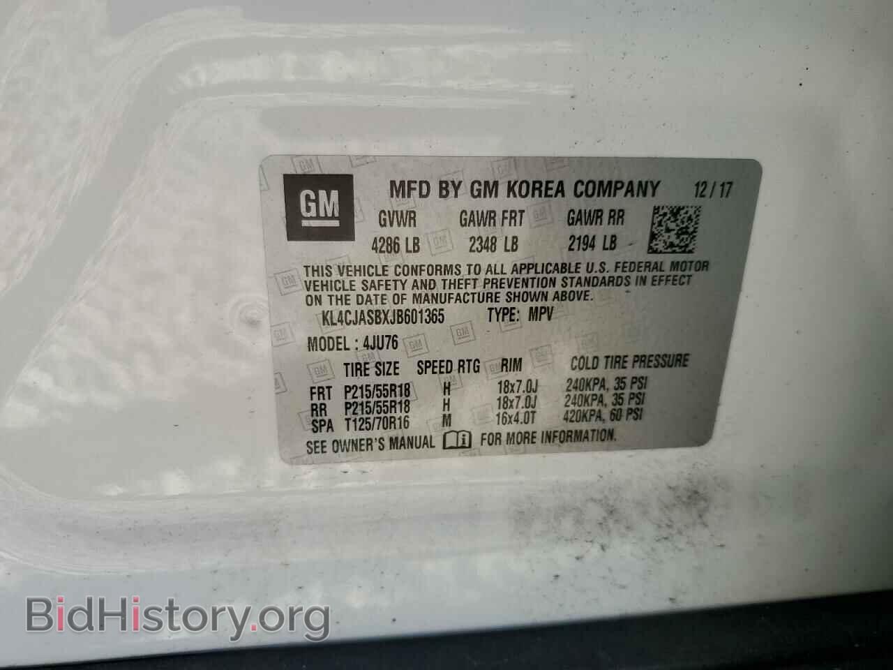2018 BUICK ENCORE - VIN: KL4CJASBXJB601365 - Photo 14
