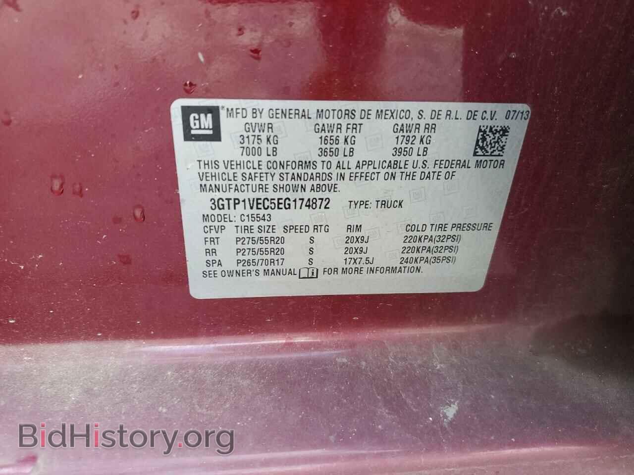 2014 GMC SIERRA - VIN: 3GTP1VEC5EG174872 - Photo 12
