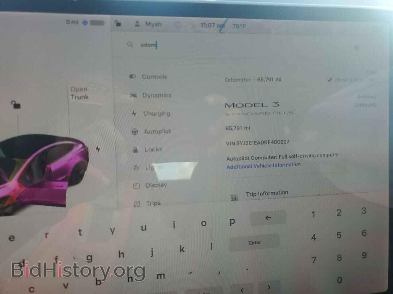 2019 TESLA MODEL 3 - VIN: 5YJ3E1EA0KF480227 - Photo 9