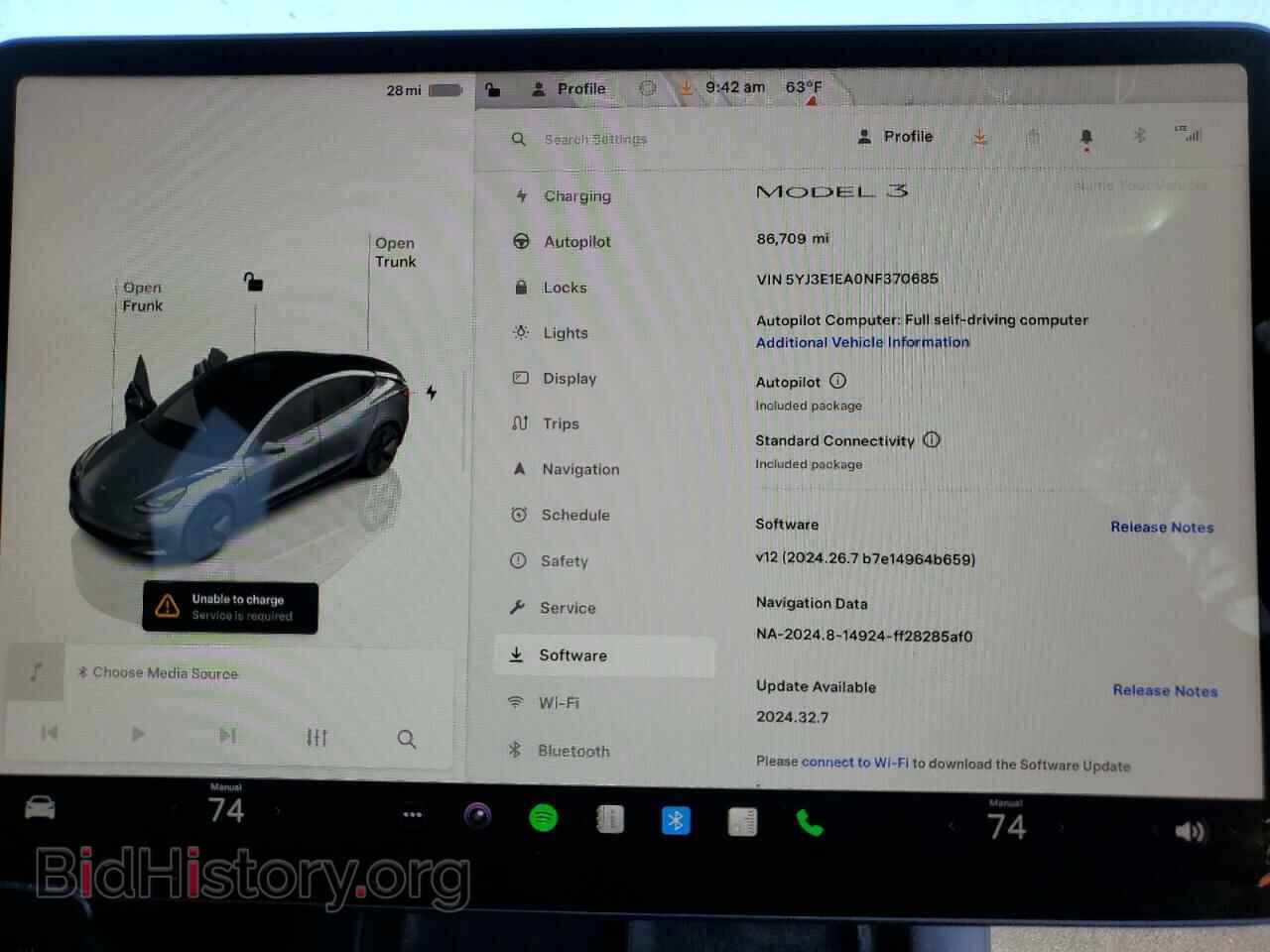 2022 TESLA MODEL 3 - VIN: 5YJ3E1EA0NF370685 - Фото 9