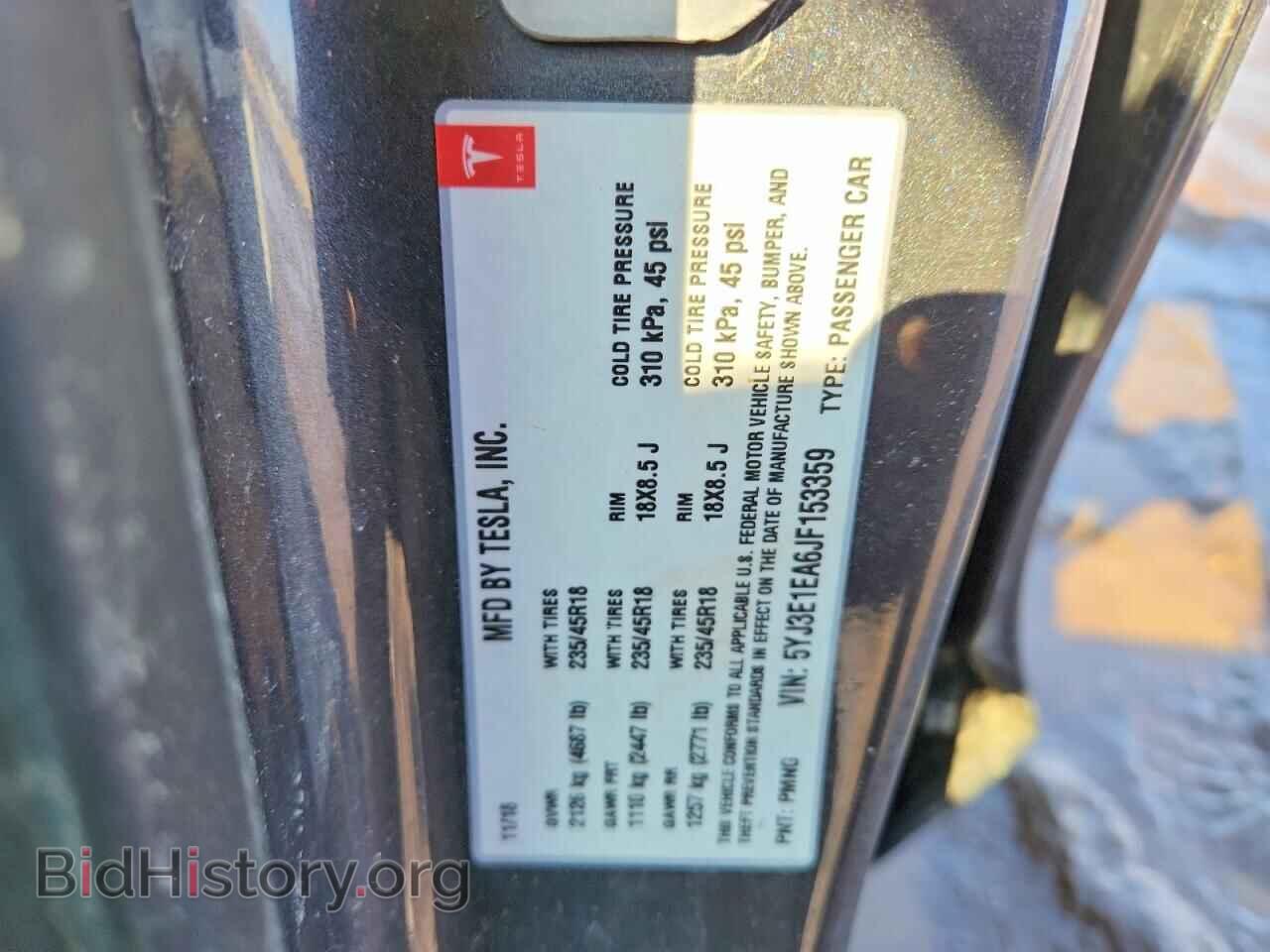 2018 TESLA MODEL 3 - VIN: 5YJ3E1EA6JF153359 - Photo 12