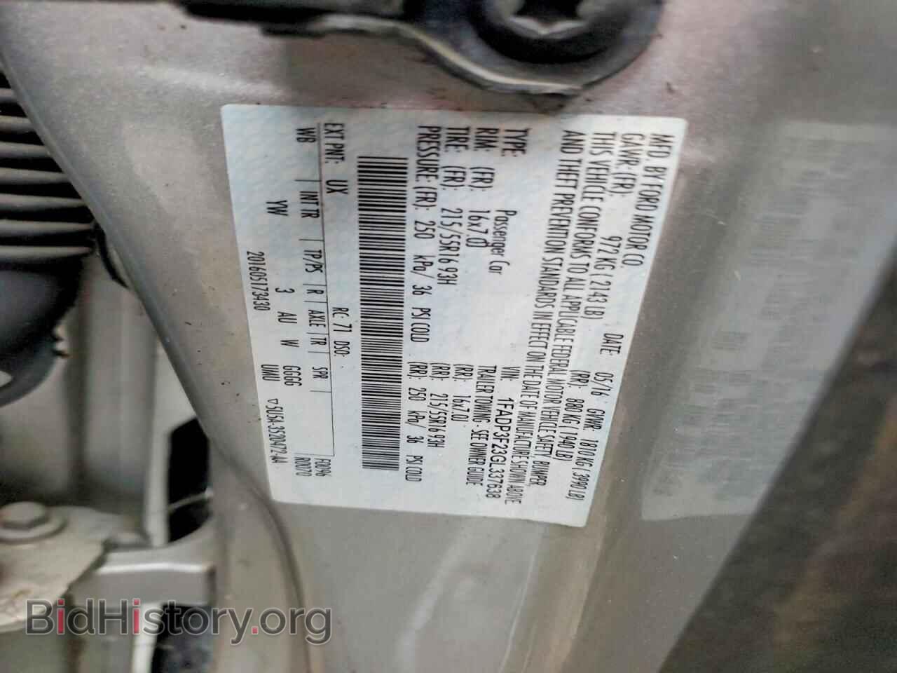 2016 FORD ALL Models - VIN: 1FADP3F23GL337638 - Фото 12