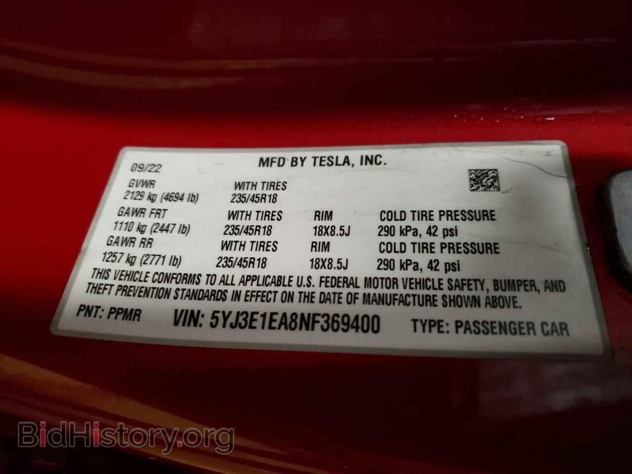 2022 TESLA MODEL 3 - VIN: 5YJ3E1EA8NF369400 - Photo 12