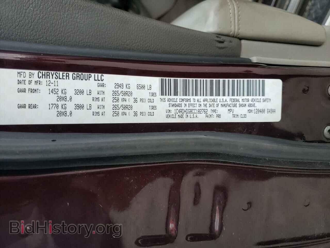 2012 DODGE DURANGO - VIN: 1C4RDHDG8CC182762 - Photo 13