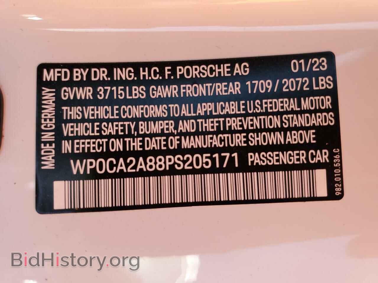 2023 PORSCHE BOXSTER - VIN: WP0CA2A88PS205171 - Фото 13