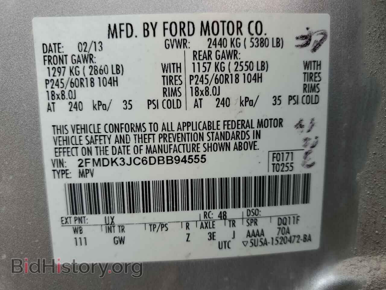 2013 FORD EDGE - VIN: 2FMDK3JC6DBB94555 - Photo 14