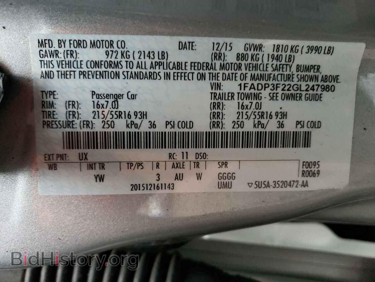 2016 FORD FOCUS - VIN: 1FADP3F22GL247980 - Photo 12