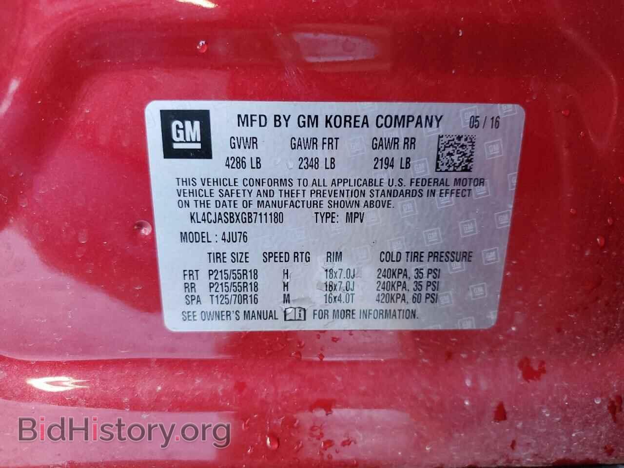 2016 BUICK ENCORE - VIN: KL4CJASBXGB711180 - Фото 14