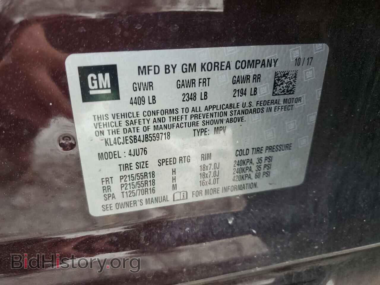 2018 BUICK ENCORE - VIN: KL4CJESB4JB559718 - Photo 13