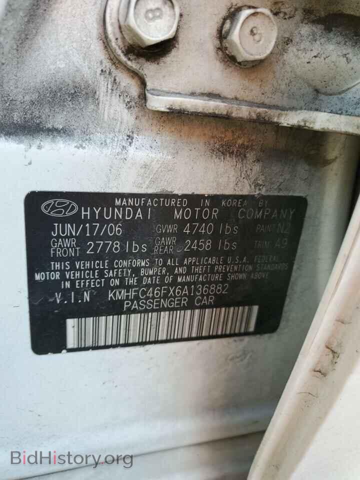 2006 HYUNDAI AZERA - VIN: KMHFC46FX6A136882 - Фото 12