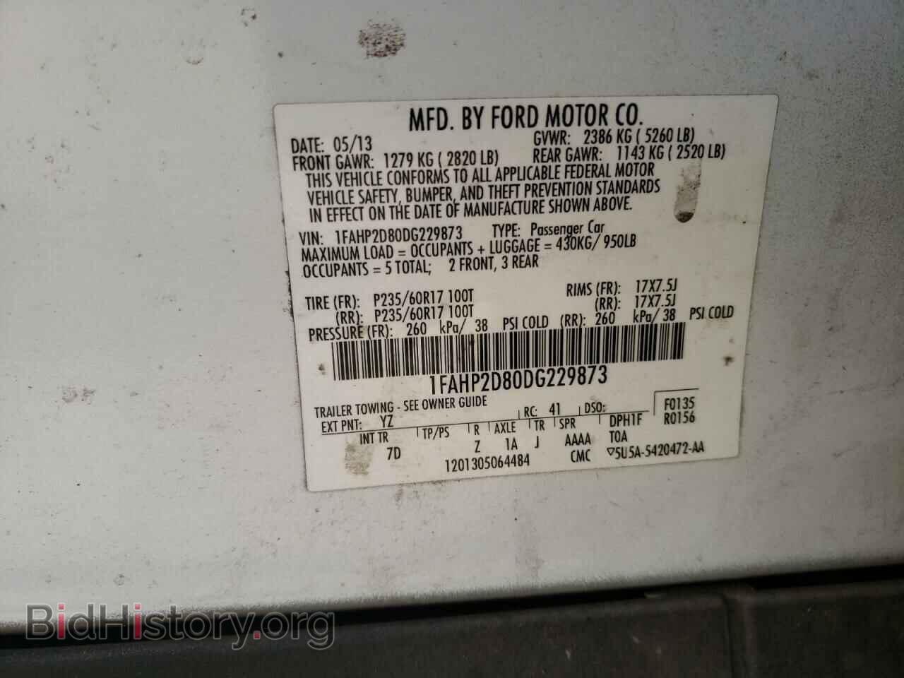 2013 FORD TAURUS - VIN: 1FAHP2D80DG229873 - Photo 13
