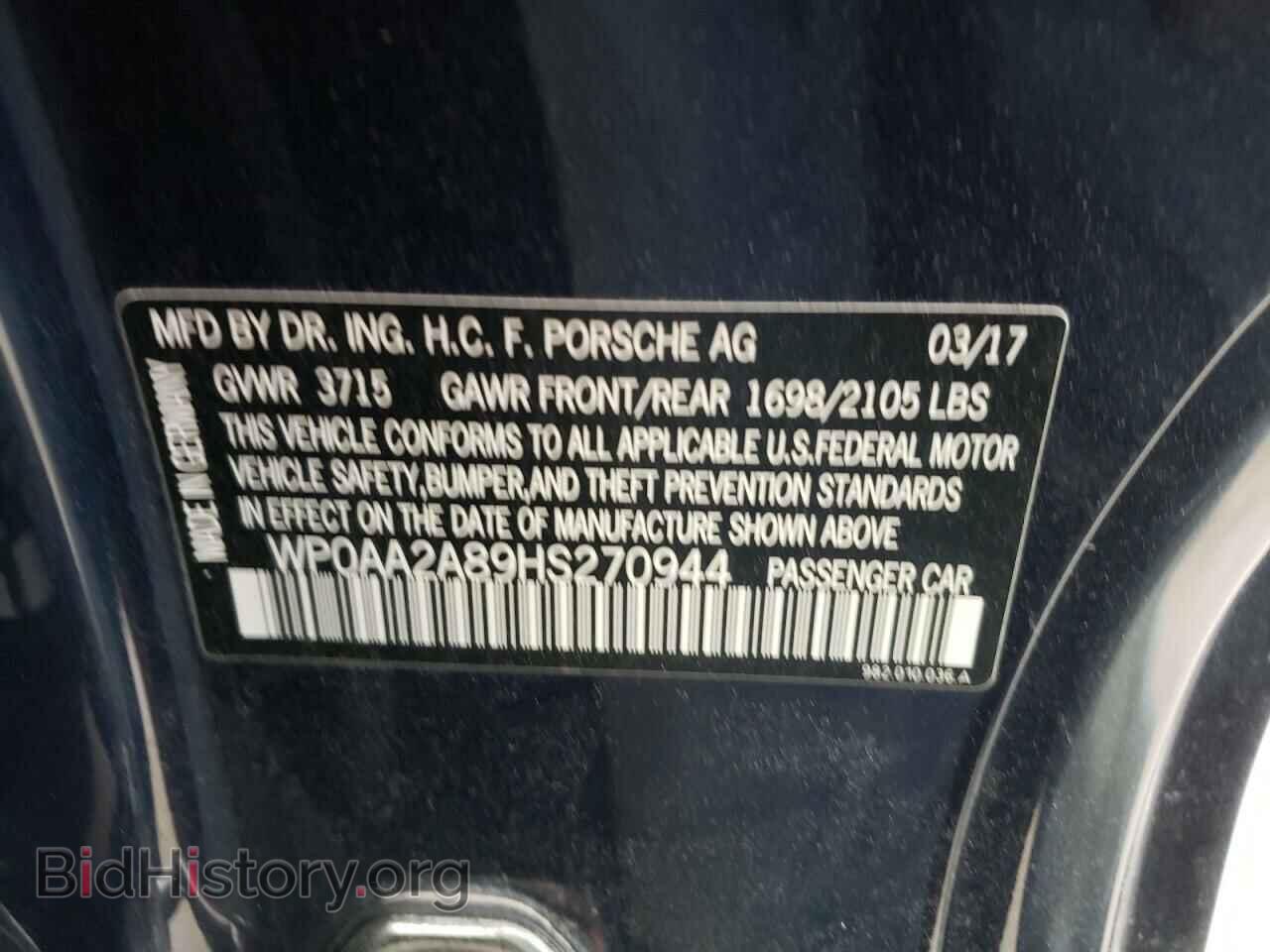 2017 PORSCHE CAYMAN - VIN: WP0AA2A89HS270944 - Фото 12