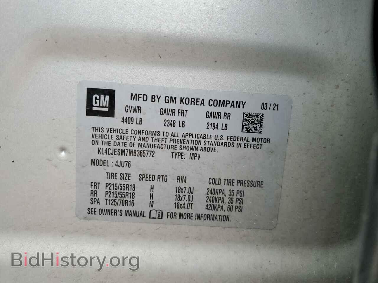 2021 BUICK ENCORE - VIN: KL4CJESM7MB365772 - Photo 13