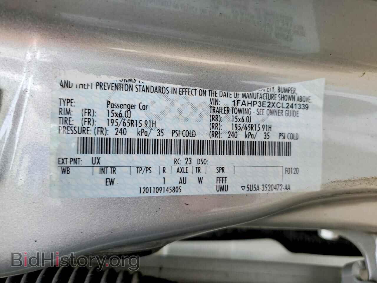 2012 FORD FOCUS - VIN: 1FAHP3E2XCL241339 - Фото 12