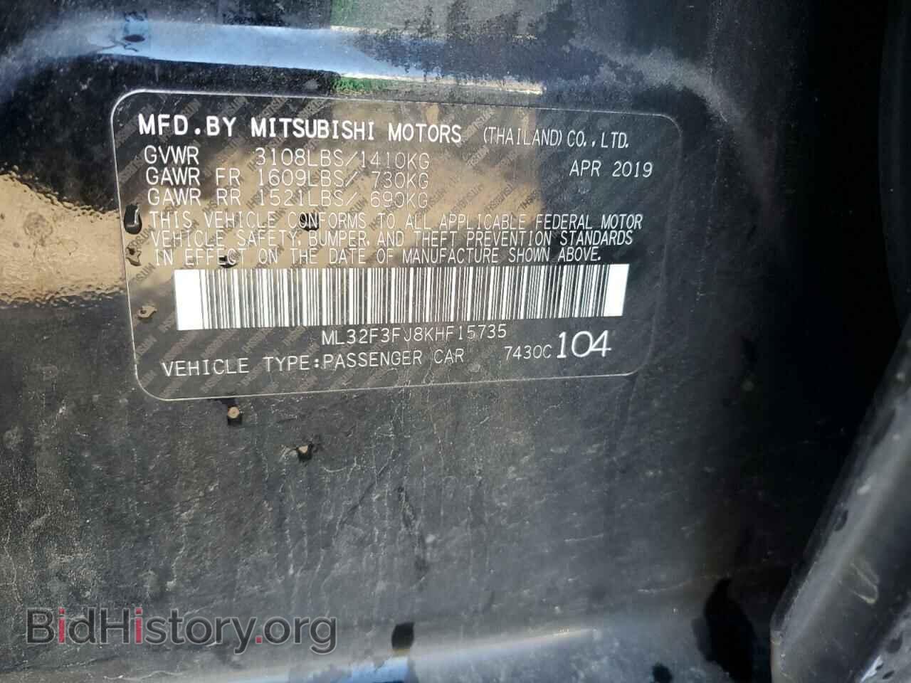 2019 MITSUBISHI MIRAGE - VIN: ML32F3FJ8KHF15735 - Фото 12