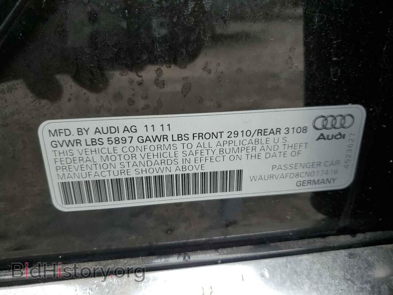 2012 AUDI A8 - VIN: WAURVAFD8CN017416 - Photo 12