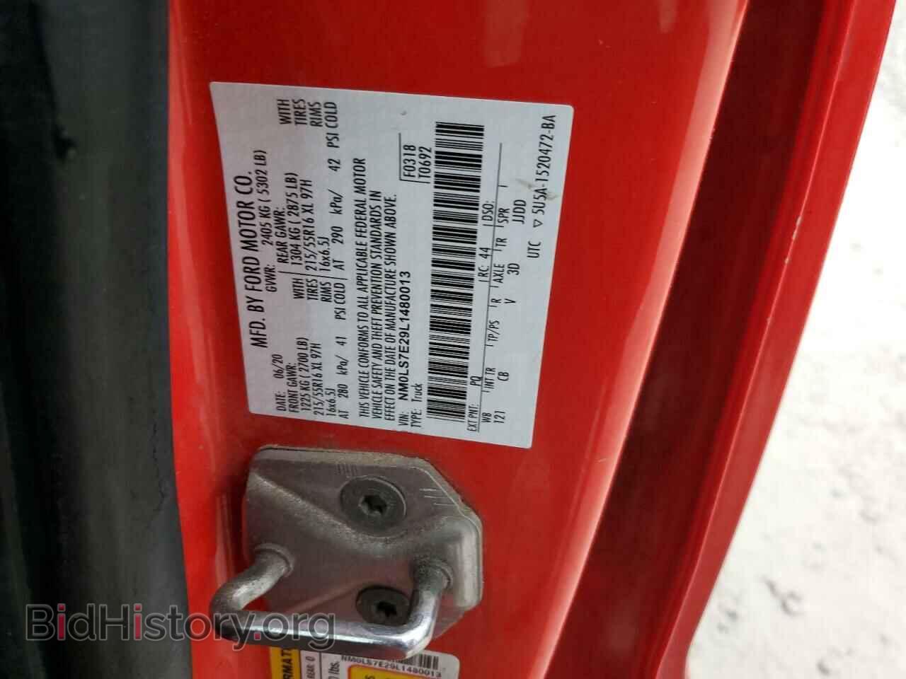 2020 FORD TRANSIT - VIN: NM0LS7E29L1480013 - Фото 13