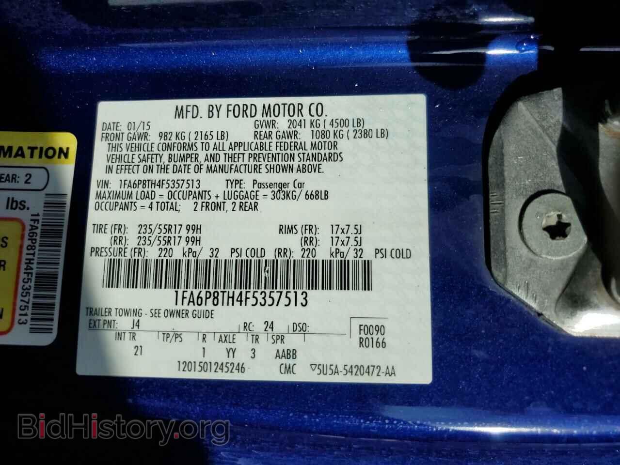 2015 FORD ALL Models - VIN: 1FA6P8TH4F5357513 - Photo 13