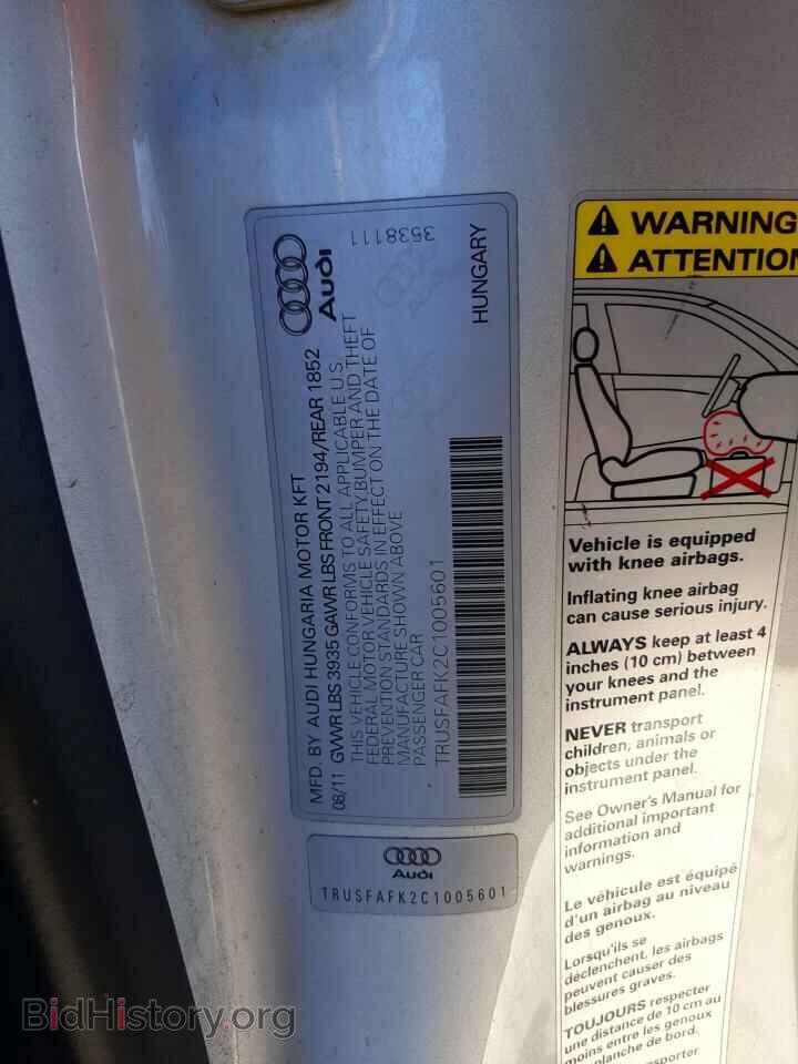 2012 AUDI TT - VIN: TRUSFAFK2C1005601 - Photo 12
