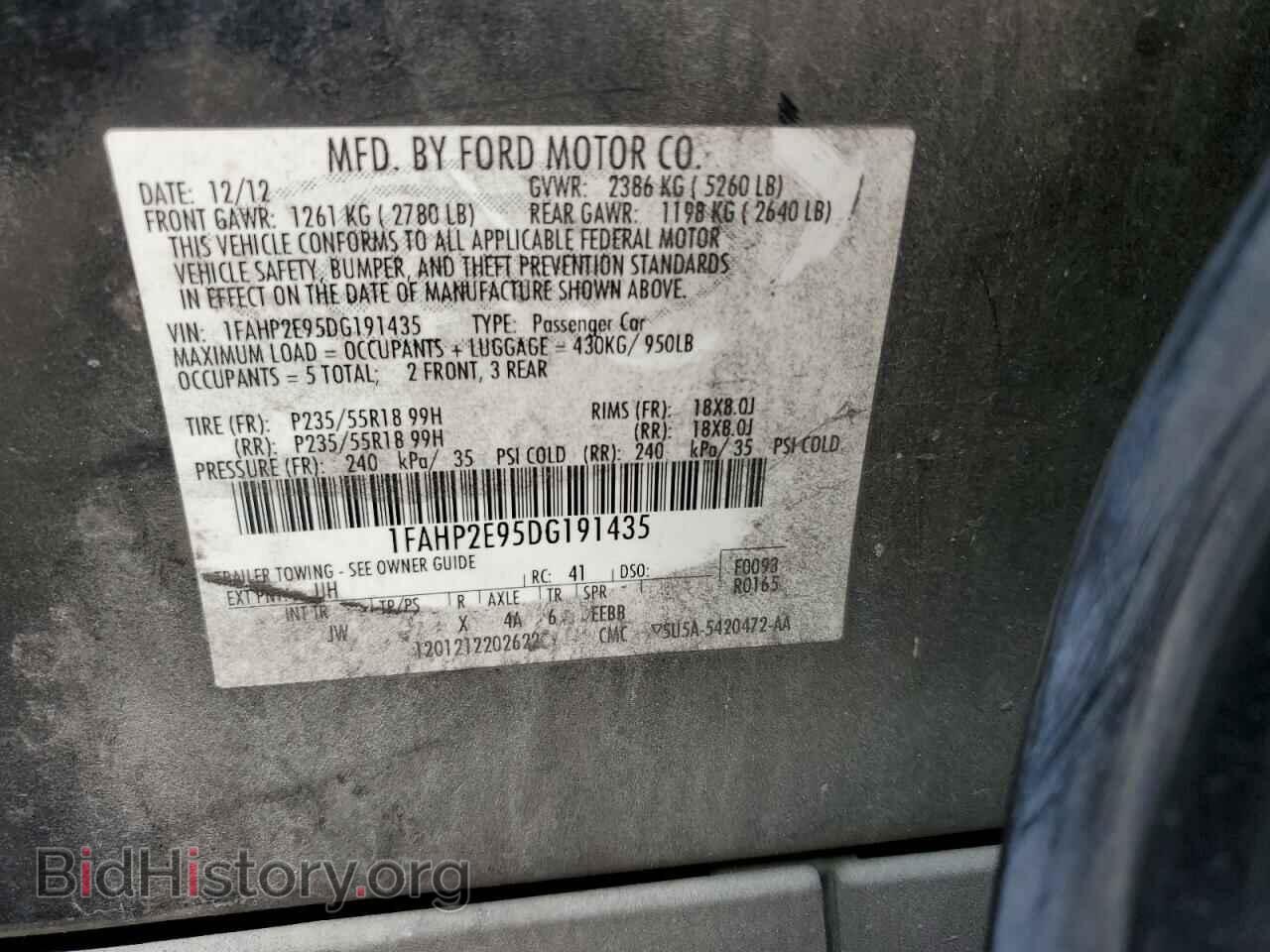 2013 FORD TAURUS - VIN: 1FAHP2E95DG191435 - Фото 12