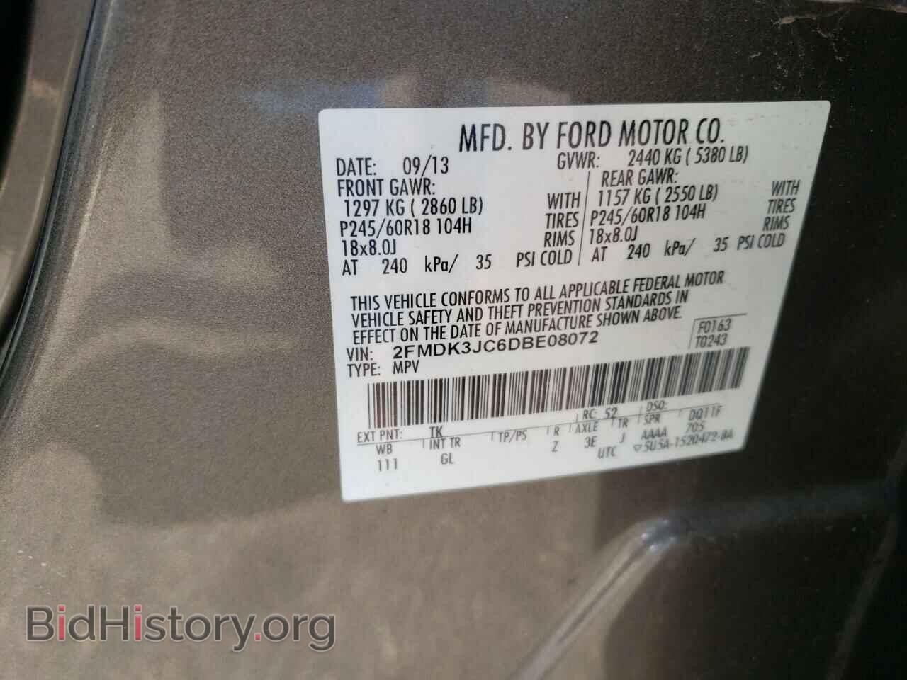 2013 FORD EDGE - VIN: 2FMDK3JC6DBE08072 - Photo 13