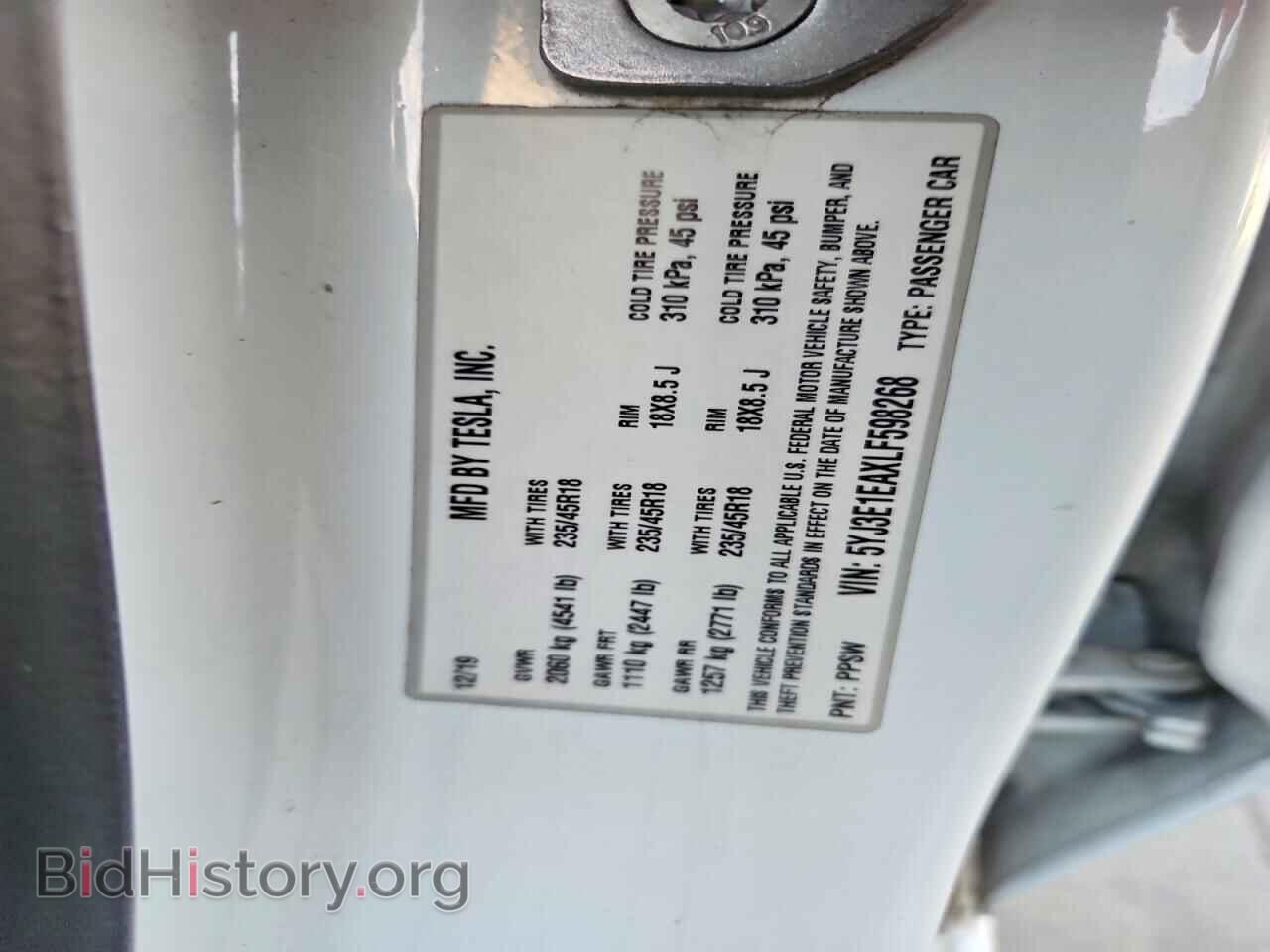 2020 TESLA MODEL 3 - VIN: 5YJ3E1EAXLF598268 - Photo 12