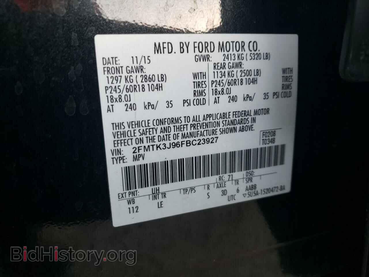 2015 FORD EDGE - VIN: 2FMTK3J96FBC23927 - Photo 13